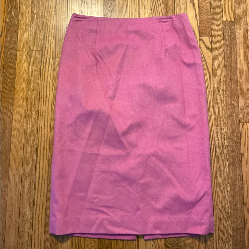 Ann Taylor pink wool blend pencil skirt.
